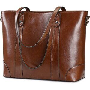 S-zone Women Dark Brown Office 15.6 Inch Designer Cross Body Shoulder Handbag